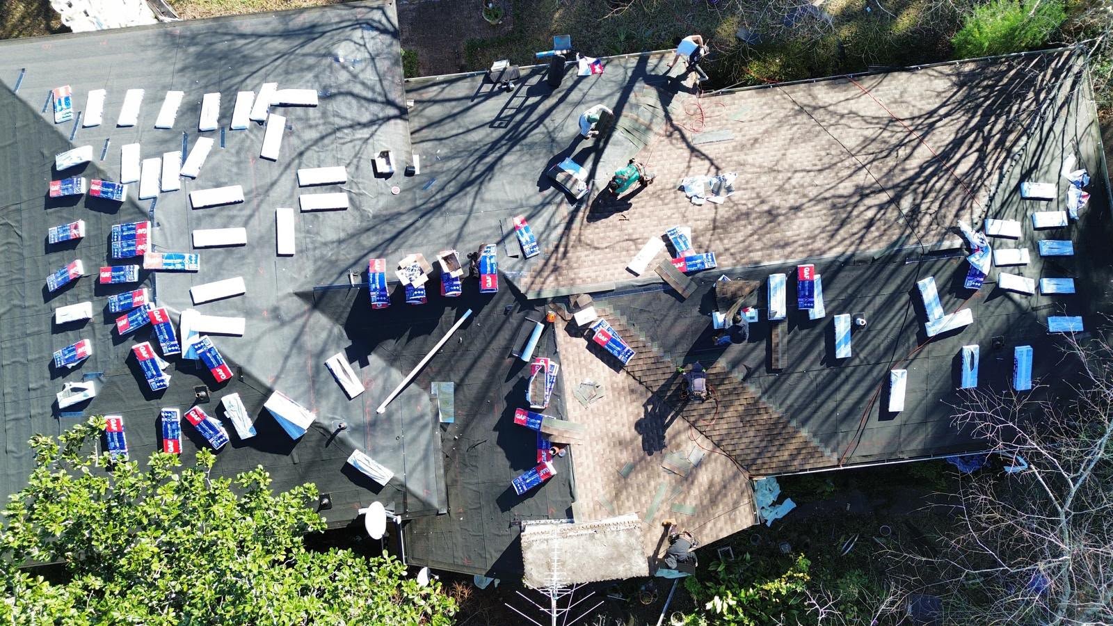 Before - Damaged roof